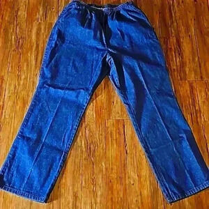 Womens Chic Denim Stretch Waist Classic Fit Denim Trouser sz 14P 30" inseam